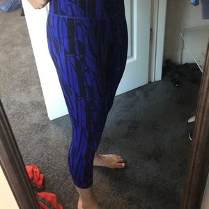 Purple and black leggings